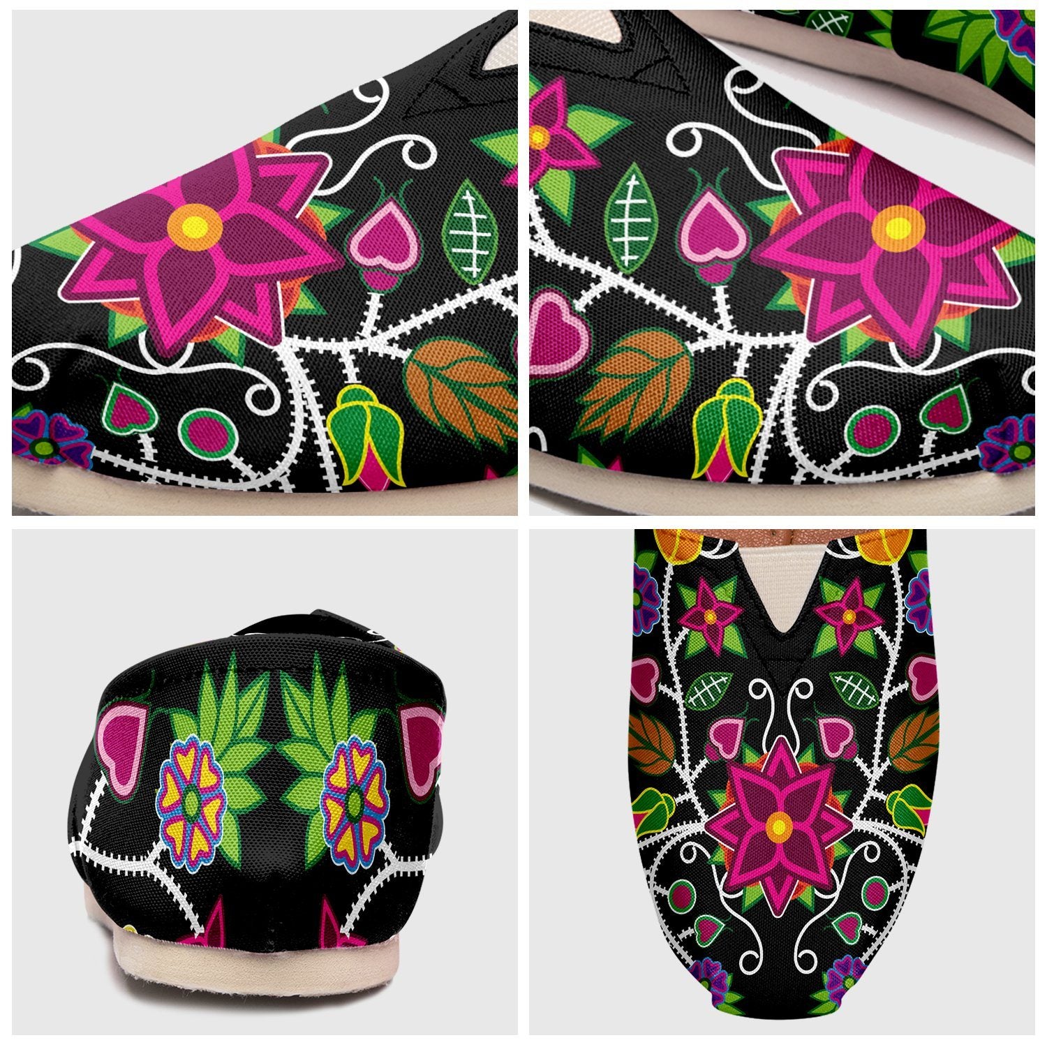 Floral Beadwork Casual Unisex Slip On Shoe Herman