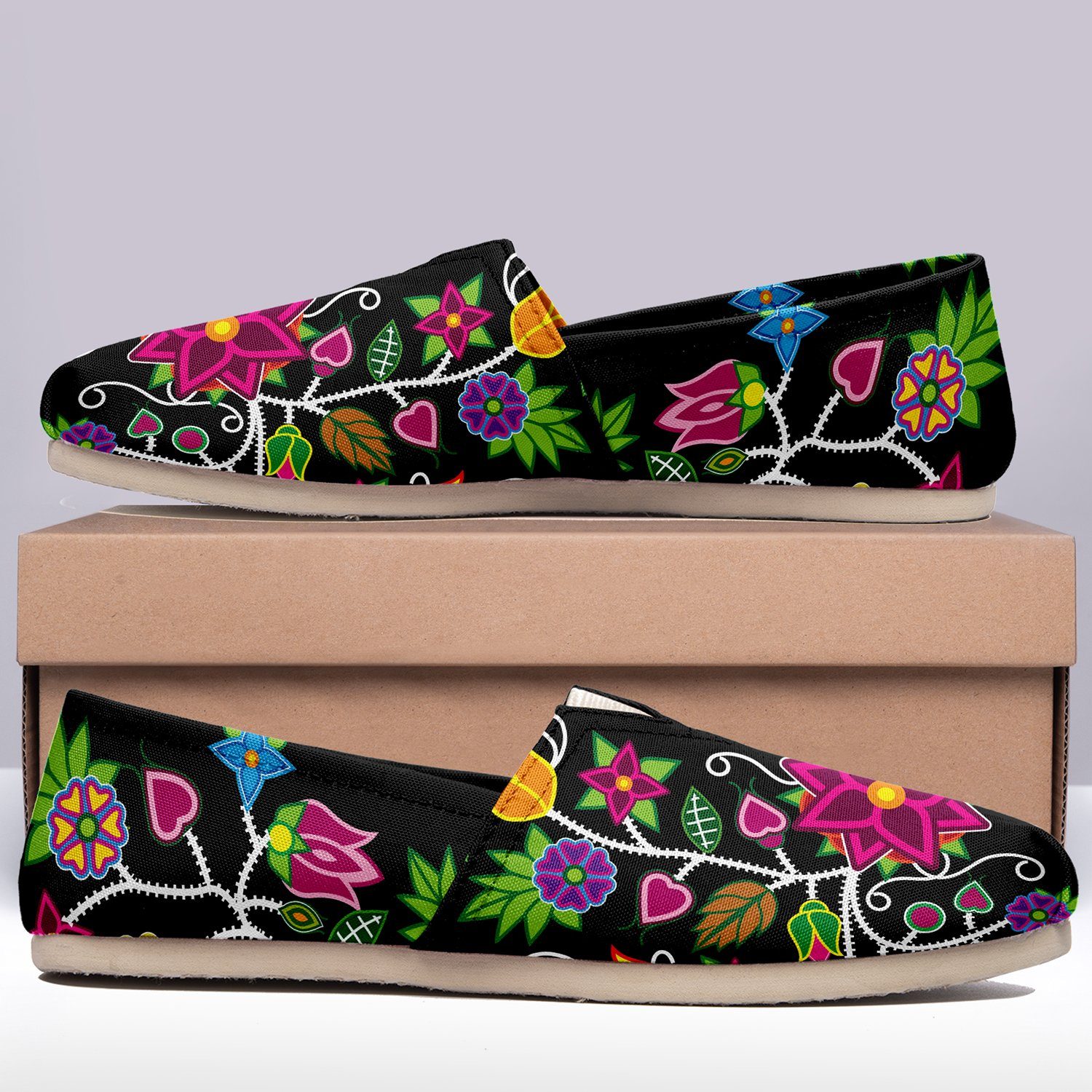 Floral Beadwork Casual Unisex Slip On Shoe Herman