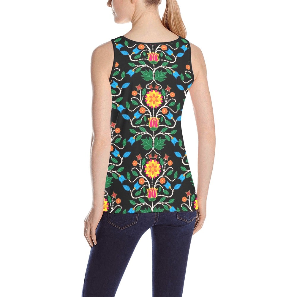 Floral Beadwork Four Clans All Over Print Tank Top for Women (Model T43) All Over Print Tank Top for Women (T43) e-joyer