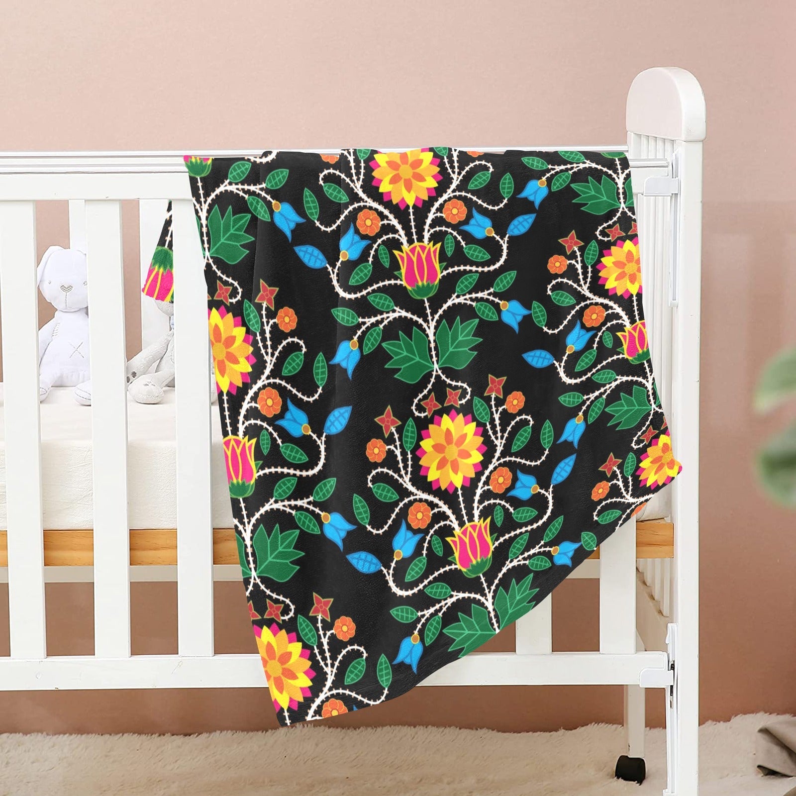Floral Beadwork Four Clans Baby Blanket 30"x40" Baby Blanket 30"x40" e-joyer