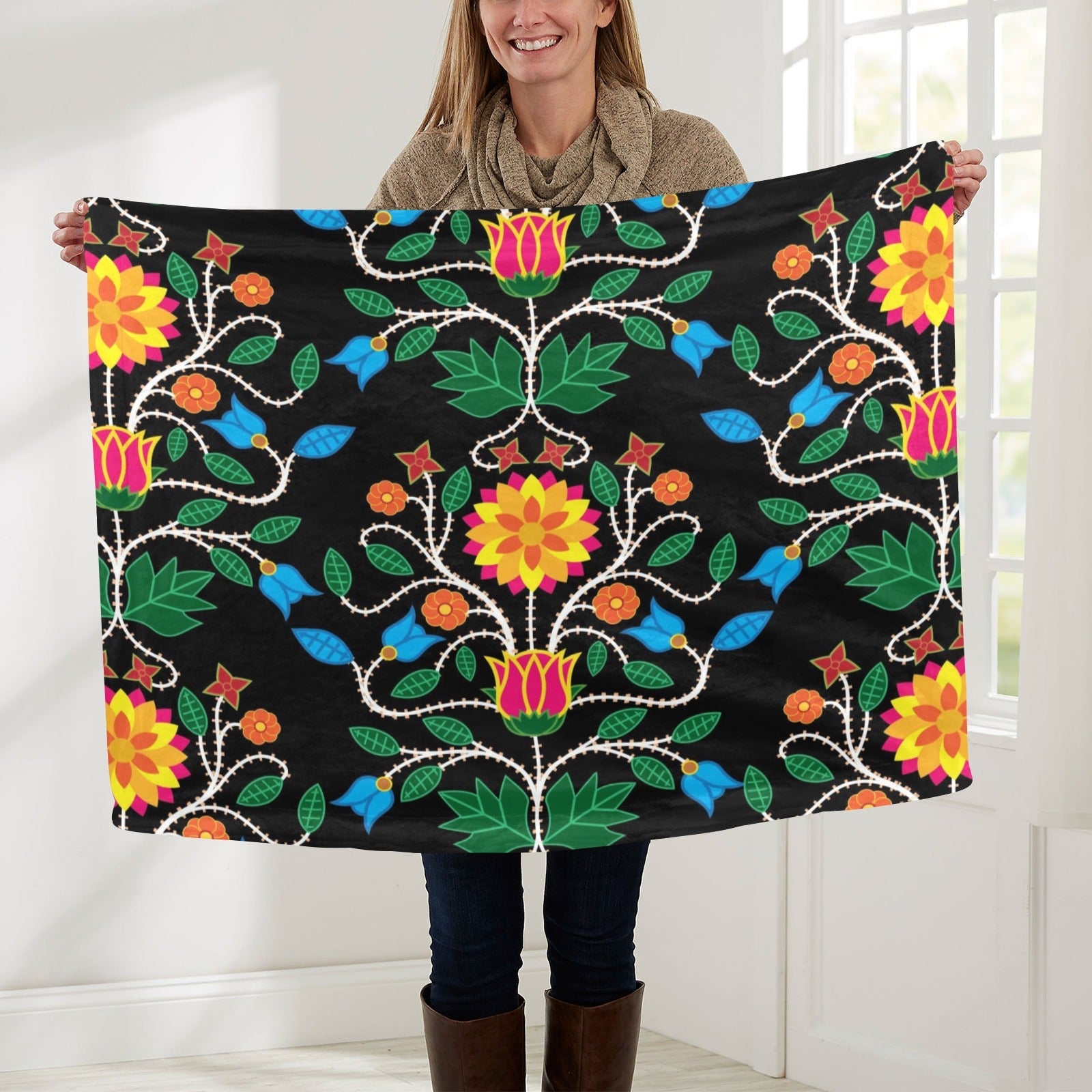Floral Beadwork Four Clans Baby Blanket 30"x40" Baby Blanket 30"x40" e-joyer