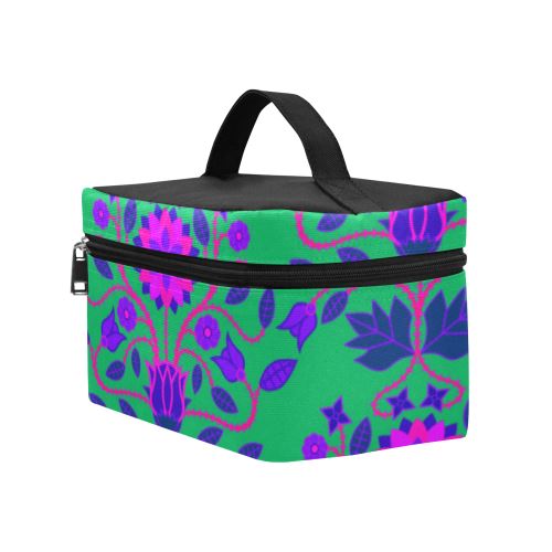 Floral Beadwork Four Clans Deep Lake Cosmetic Bag/Large (Model 1658) Cosmetic Bag e-joyer