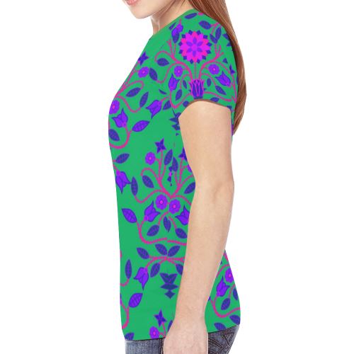 Floral Beadwork Four Clans Deep Lake New All Over Print T-shirt for Women (Model T45) New All Over Print T-shirt for Women (T45) e-joyer