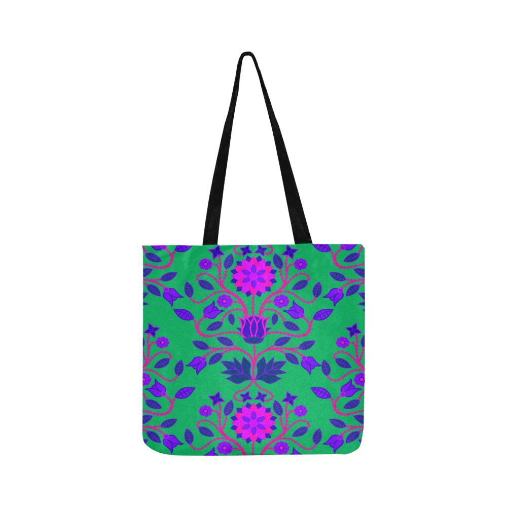 Floral Beadwork Four Clans Deep Lake Reusable Shopping Bag Model 1660 (Two sides) Shopping Tote Bag (1660) e-joyer