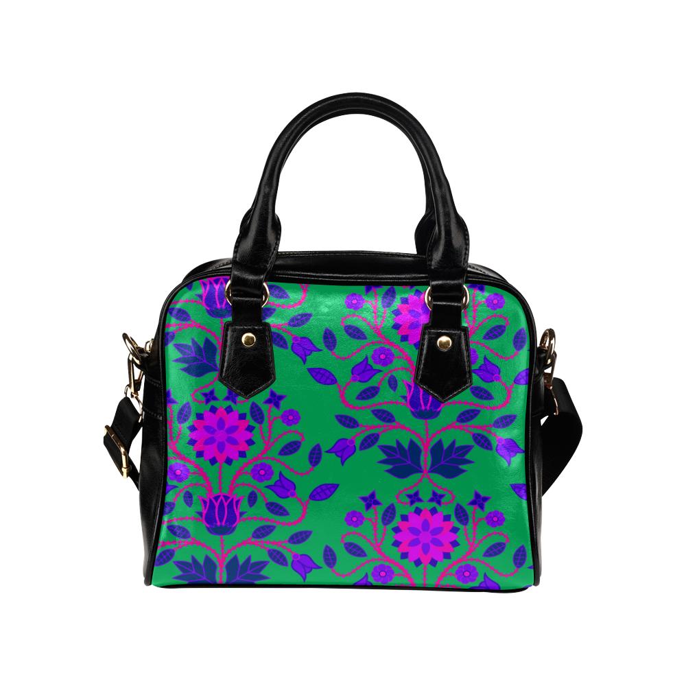 Floral Beadwork Four Clans Deep Lake Shoulder Handbag (Model 1634) Shoulder Handbags (1634) e-joyer