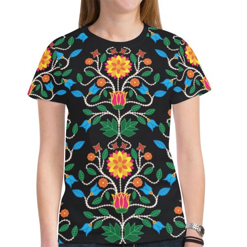 Floral Beadwork Four Clans New All Over Print T-shirt for Women (Model T45) New All Over Print T-shirt for Women (T45) e-joyer