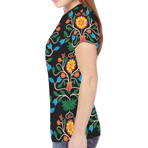Floral Beadwork Four Clans New All Over Print T-shirt for Women (Model T45) New All Over Print T-shirt for Women (T45) e-joyer