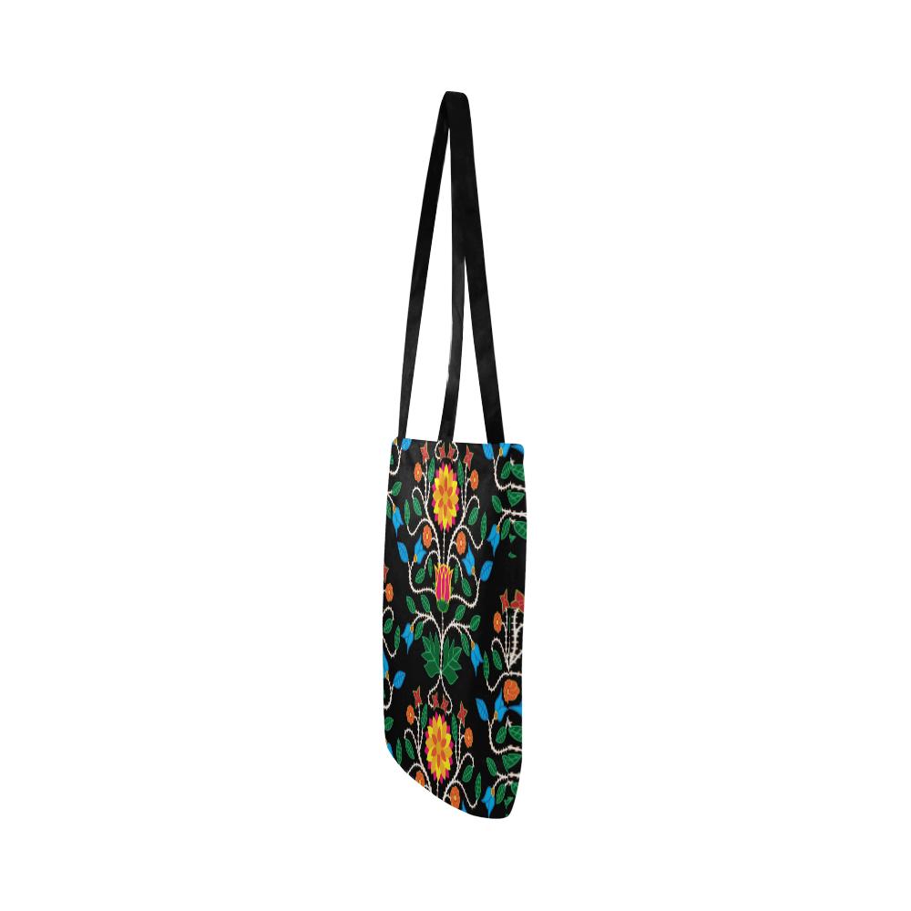 Floral Beadwork Four Clans Reusable Shopping Bag Model 1660 (Two sides) Shopping Tote Bag (1660) e-joyer