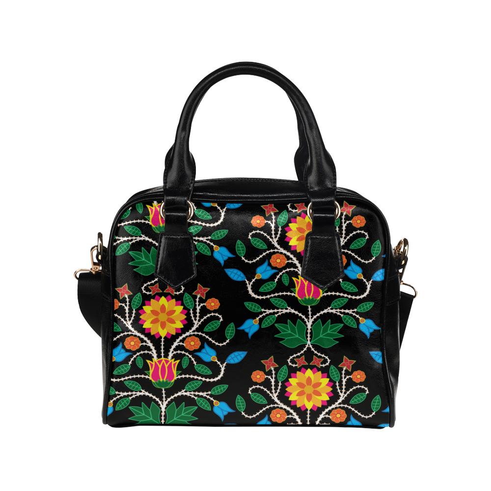 Floral Beadwork Four Clans Shoulder Handbag (Model 1634) Shoulder Handbags (1634) e-joyer