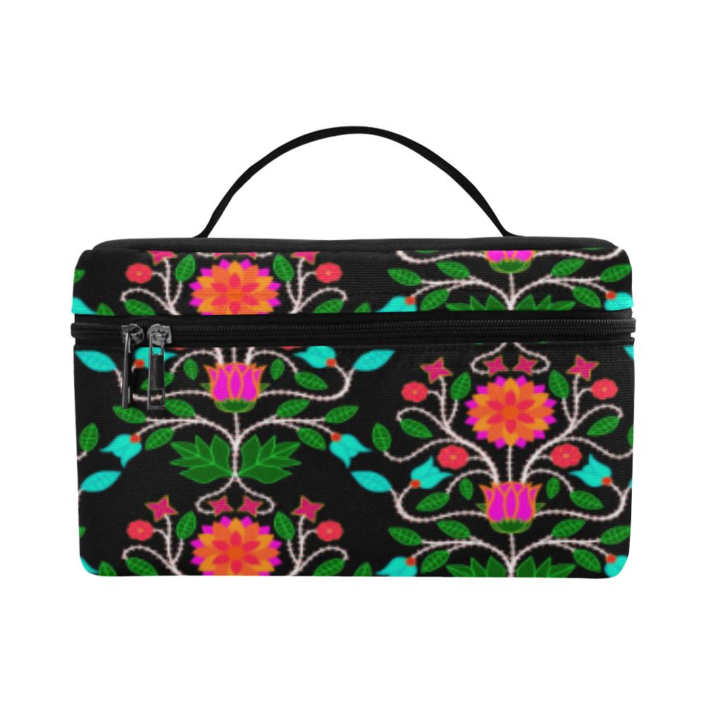 Floral Beadwork Four Clans Sunset Cosmetic Bag/Large (Model 1658) Cosmetic Bag e-joyer
