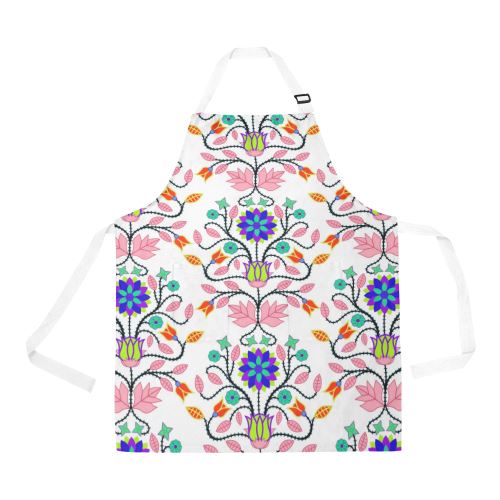 Floral Beadwork Four Clans White All Over Print Apron All Over Print Apron e-joyer
