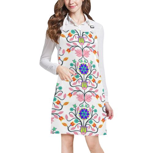 Floral Beadwork Four Clans White All Over Print Apron All Over Print Apron e-joyer