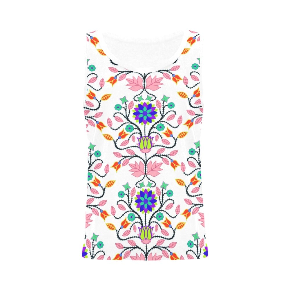 Floral Beadwork Four Clans White All Over Print Tank Top for Women (Model T43) All Over Print Tank Top for Women (T43) e-joyer
