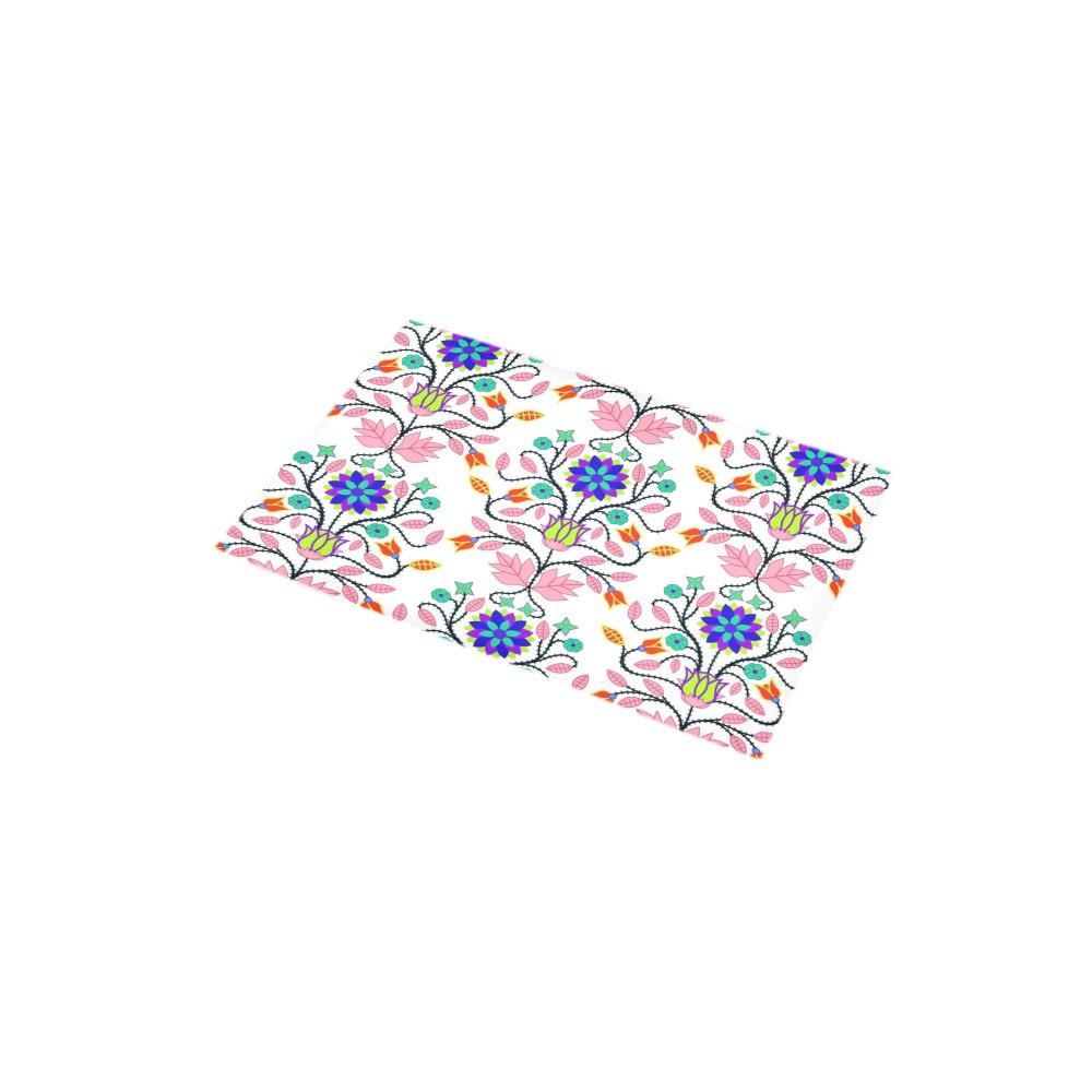 Floral Beadwork Four Clans White Bath Rug 16''x 28'' Bath Rug 16''x 28'' e-joyer