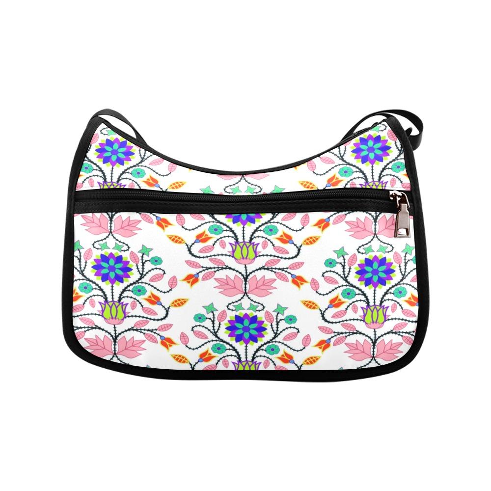 Floral Beadwork Four Clans White Crossbody Bags (Model 1616) Crossbody Bags (1616) e-joyer