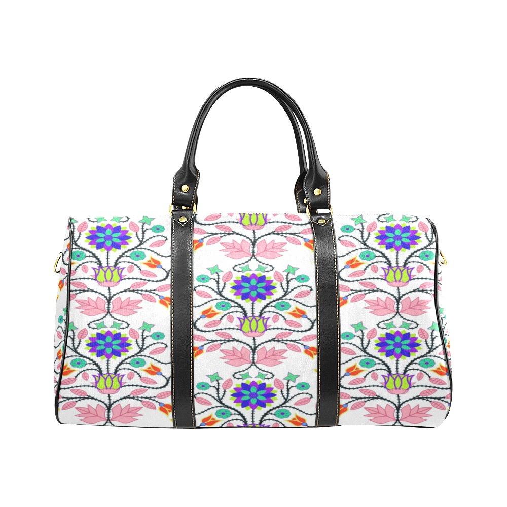 Floral Beadwork Four Clans White New Waterproof Travel Bag/Small (Model 1639) bag e-joyer