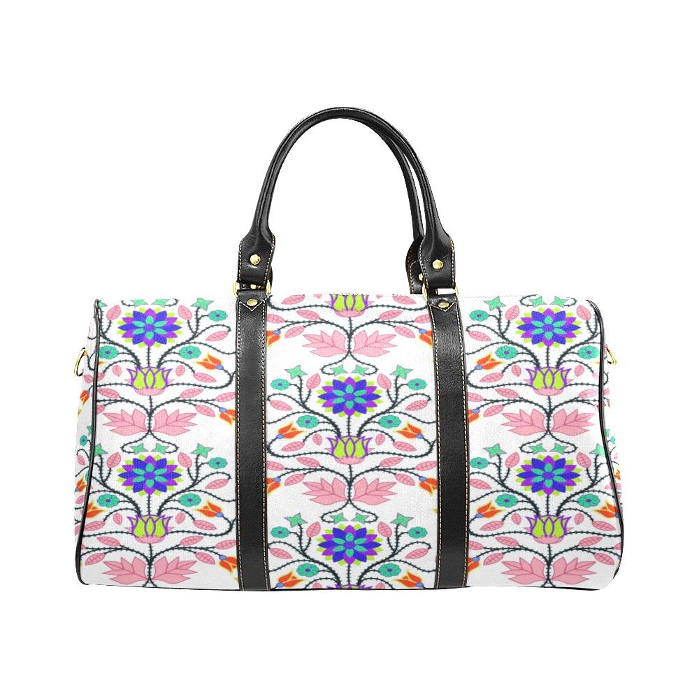 Floral Beadwork Four Clans White New Waterproof Travel Bag/Small (Model 1639) bag e-joyer
