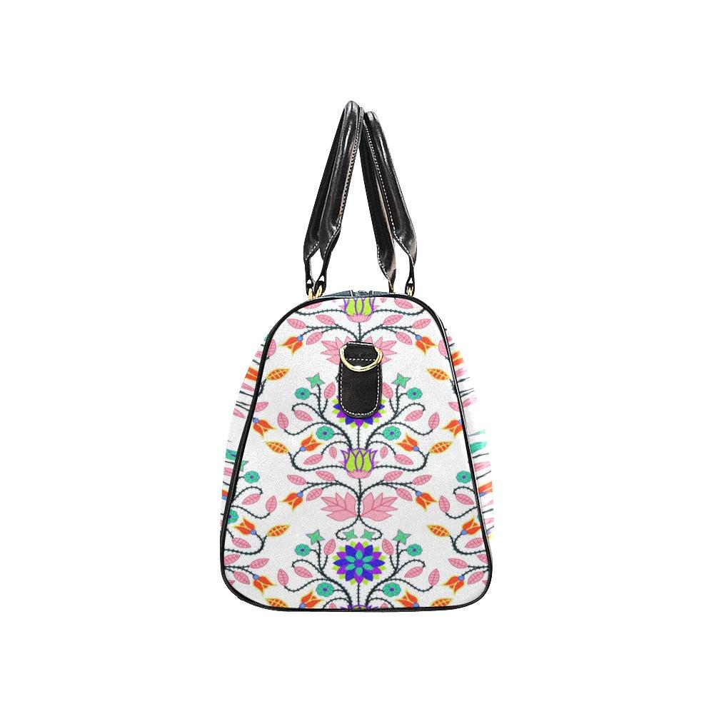 Floral Beadwork Four Clans White New Waterproof Travel Bag/Small (Model 1639) bag e-joyer