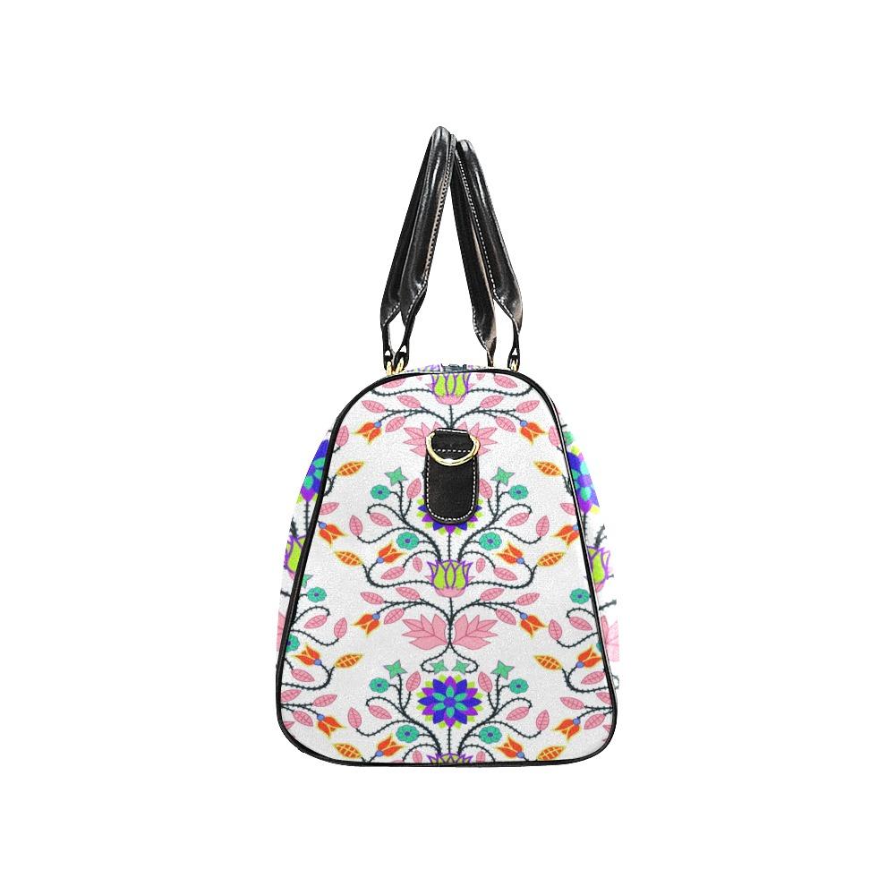 Floral Beadwork Four Clans White New Waterproof Travel Bag/Small (Model 1639) bag e-joyer