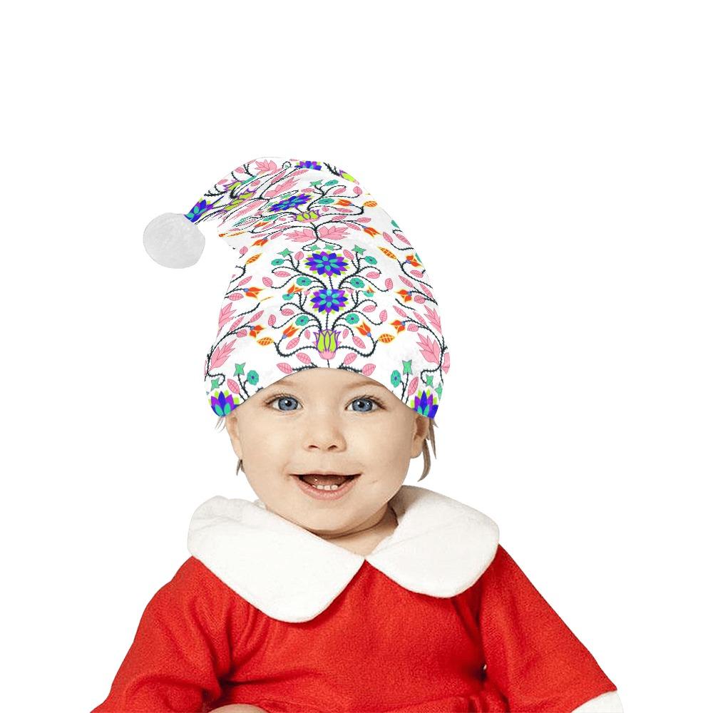 Floral Beadwork Four Clans White Santa Hat Santa Hat e-joyer