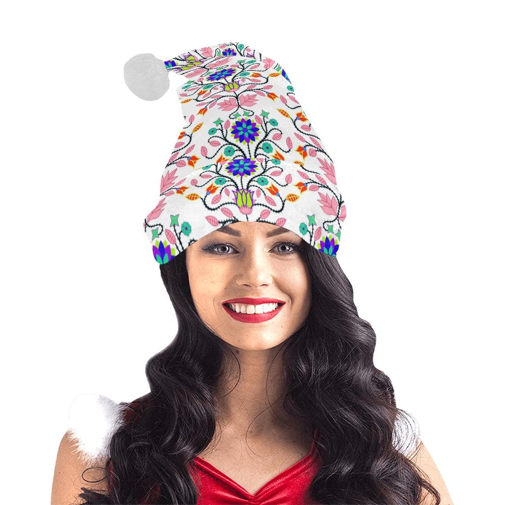 Floral Beadwork Four Clans White Santa Hat Santa Hat e-joyer