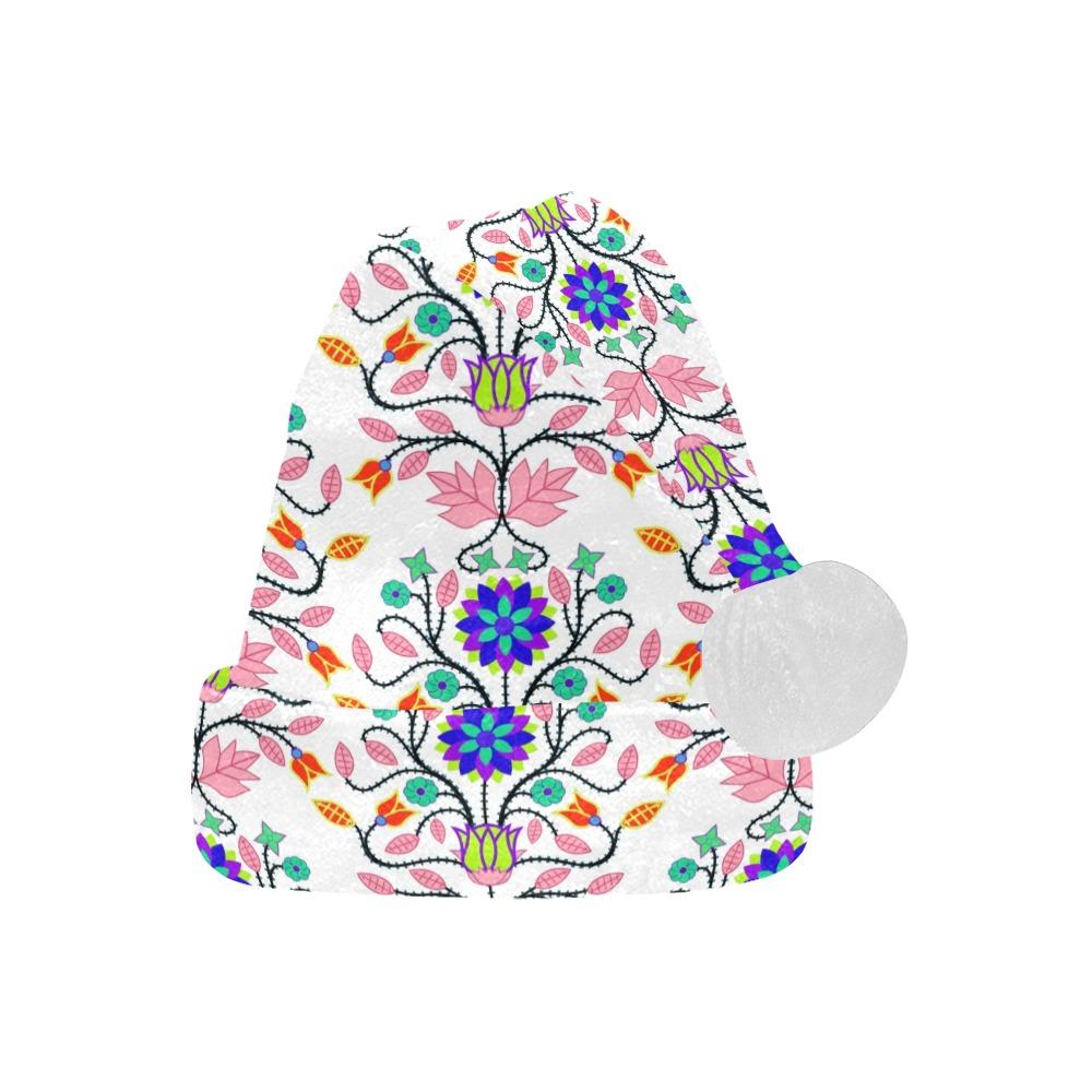 Floral Beadwork Four Clans White Santa Hat Santa Hat e-joyer