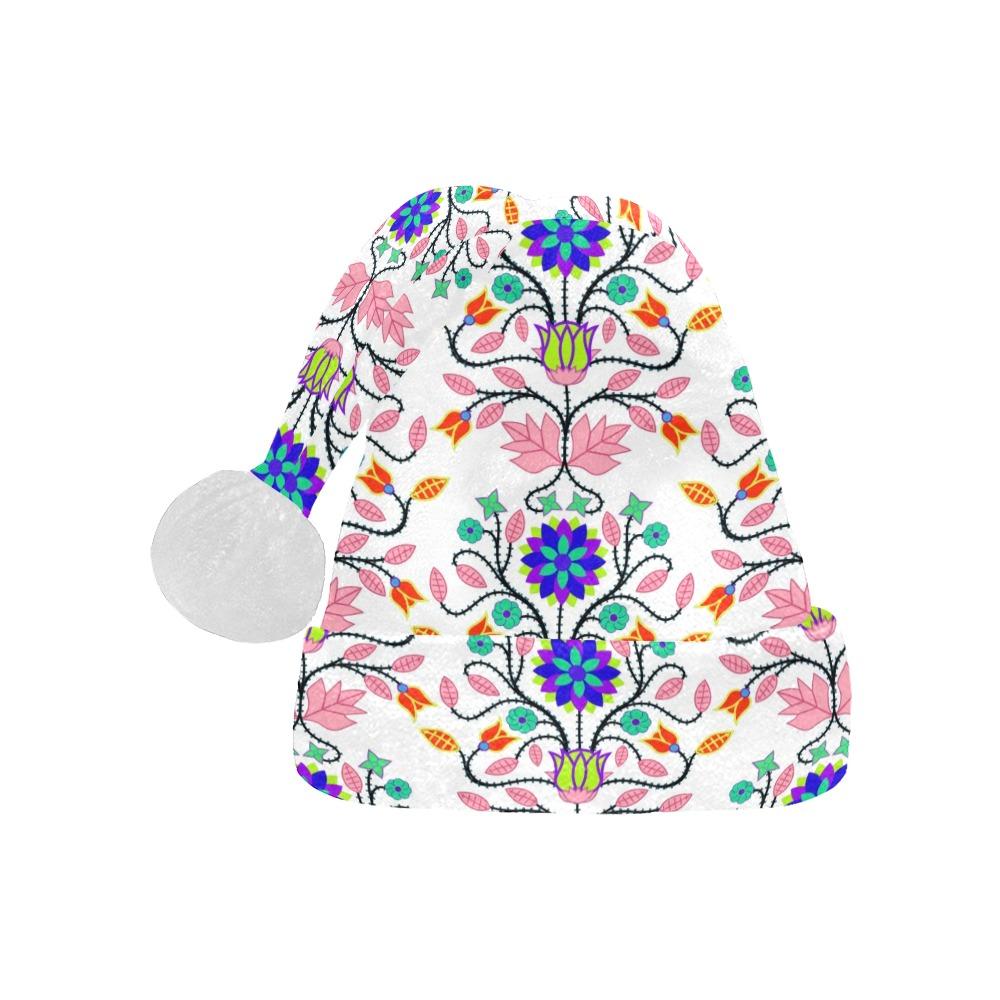 Floral Beadwork Four Clans White Santa Hat Santa Hat e-joyer