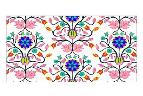 Floral Beadwork Four Clans White Satin Shawl Satin Shawl Scarf 49 Dzine