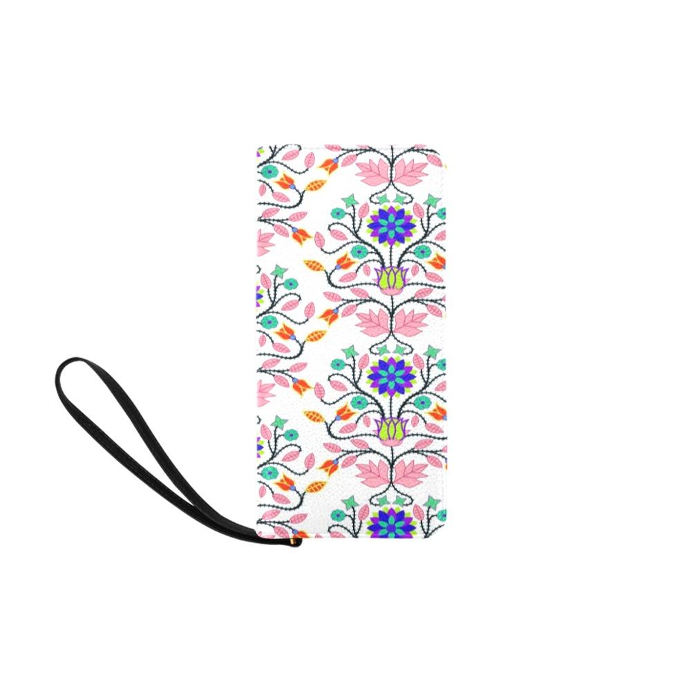 Floral Beadwork Four Clans White Women's Clutch Purse (Model 1637) Women's Clutch Purse (1637) e-joyer