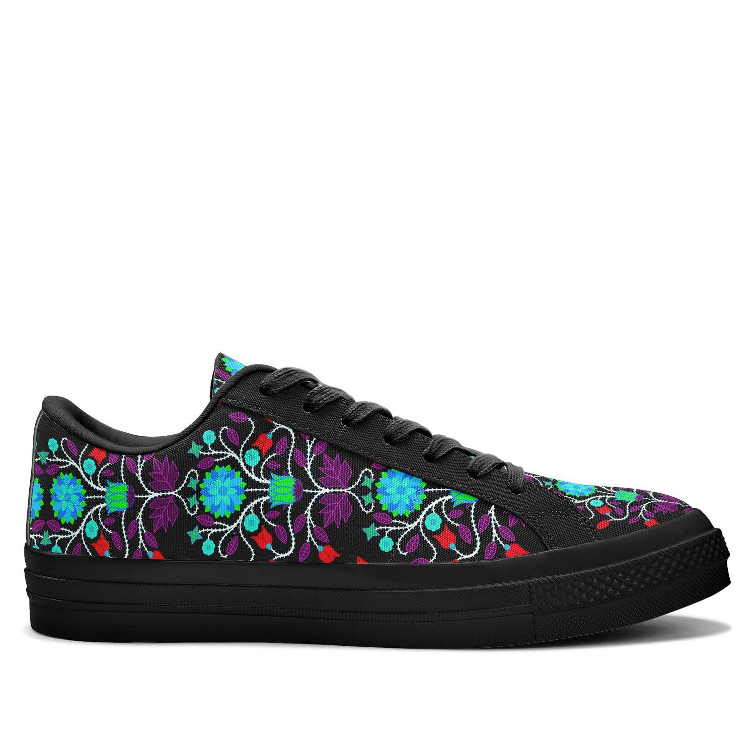 Floral Beadwork Four Clans Winter Aapisi Low Top Canvas Shoes Black Sole 49 Dzine
