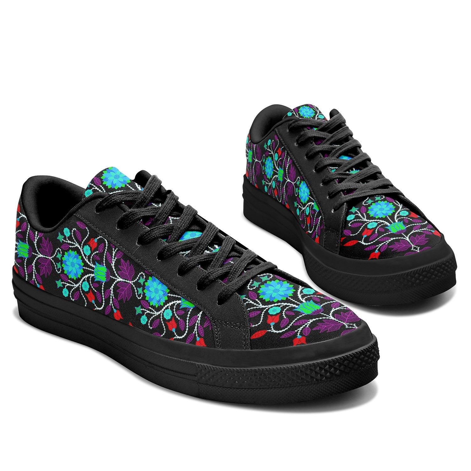 Floral Beadwork Four Clans Winter Aapisi Low Top Canvas Shoes Black Sole 49 Dzine