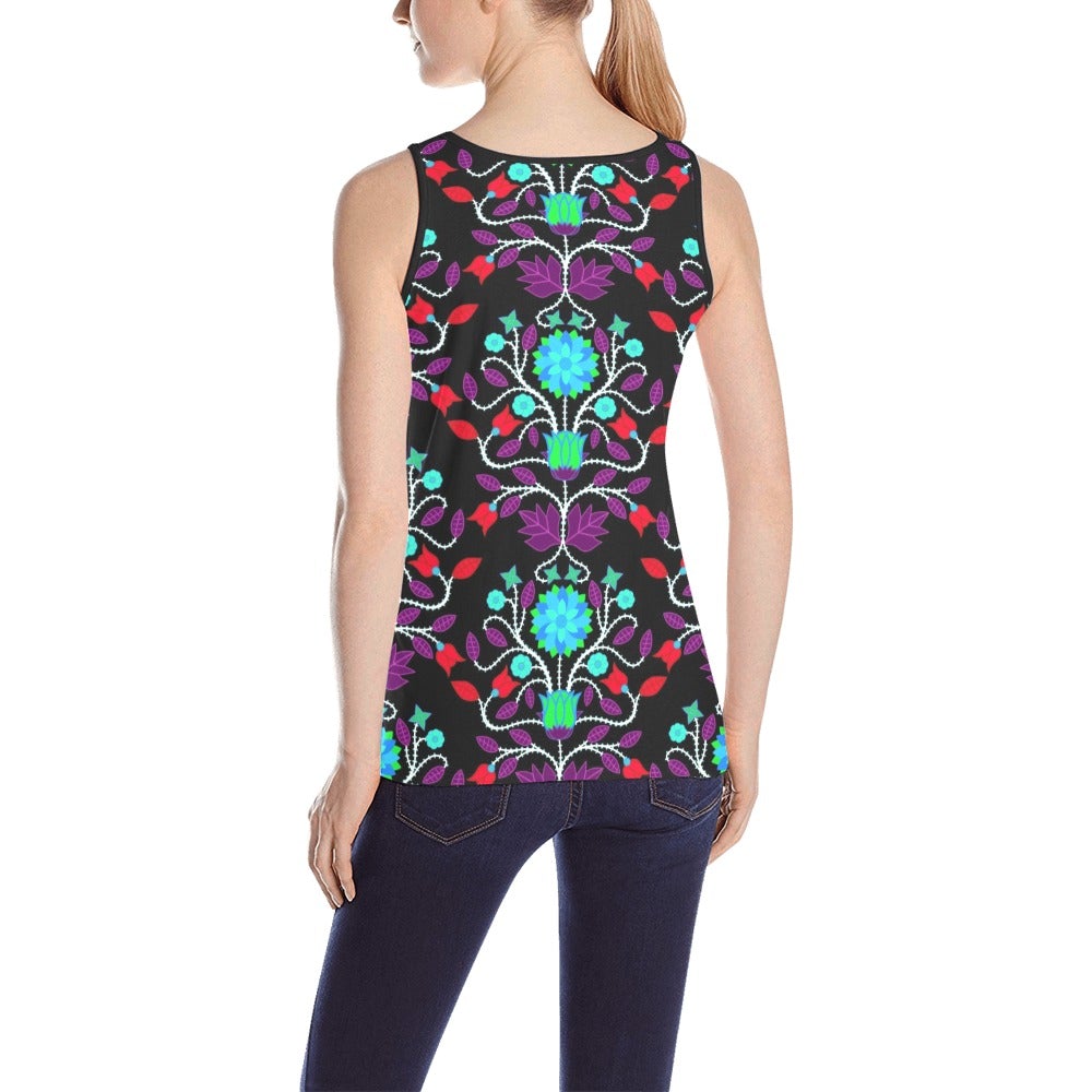 Floral Beadwork Four Clans Winter All Over Print Tank Top for Women (Model T43) All Over Print Tank Top for Women (T43) e-joyer