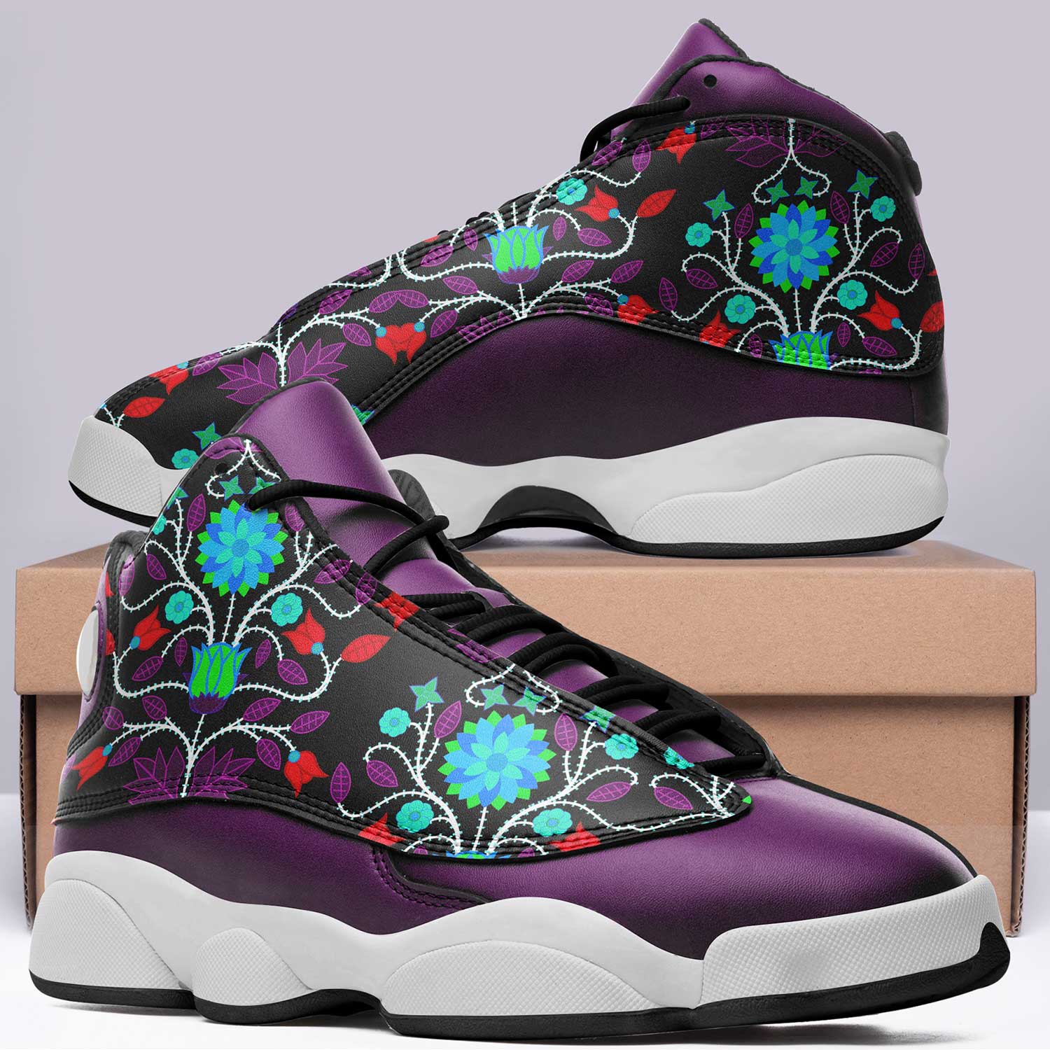 Floral Beadwork Four Clans Winter Athletic Shoes Herman