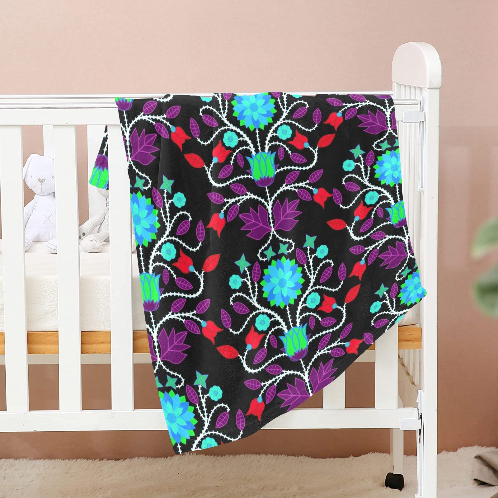 Floral Beadwork Four Clans Winter Baby Blanket 30"x40" Baby Blanket 30"x40" e-joyer