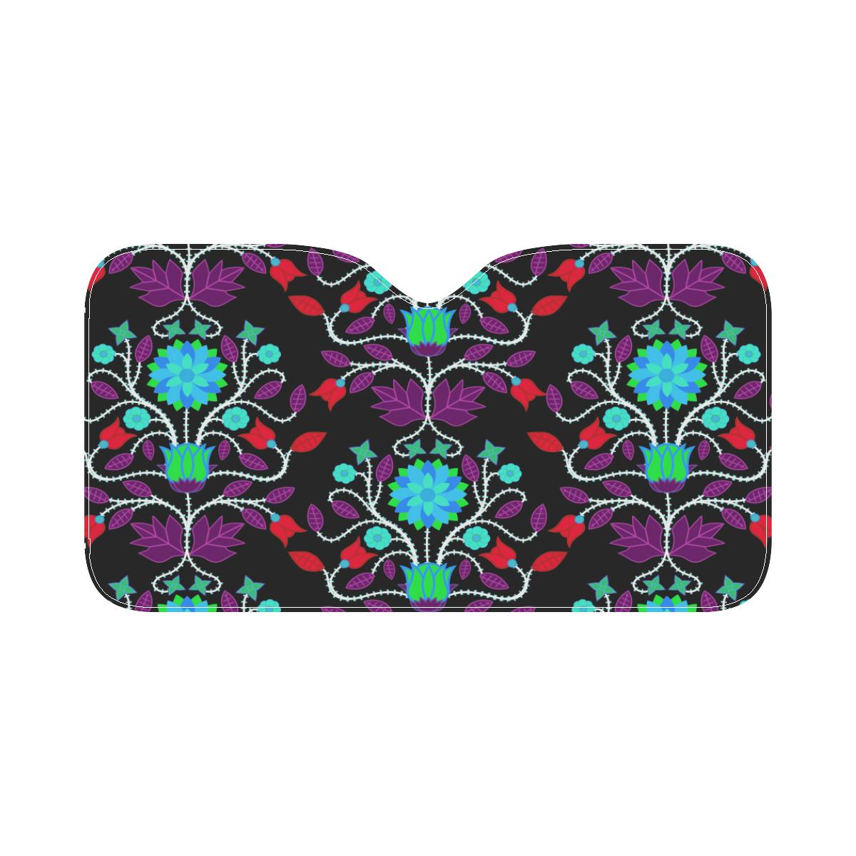 Floral Beadwork Four Clans Winter Car Sun Shade 55"x30" Car Sun Shade e-joyer