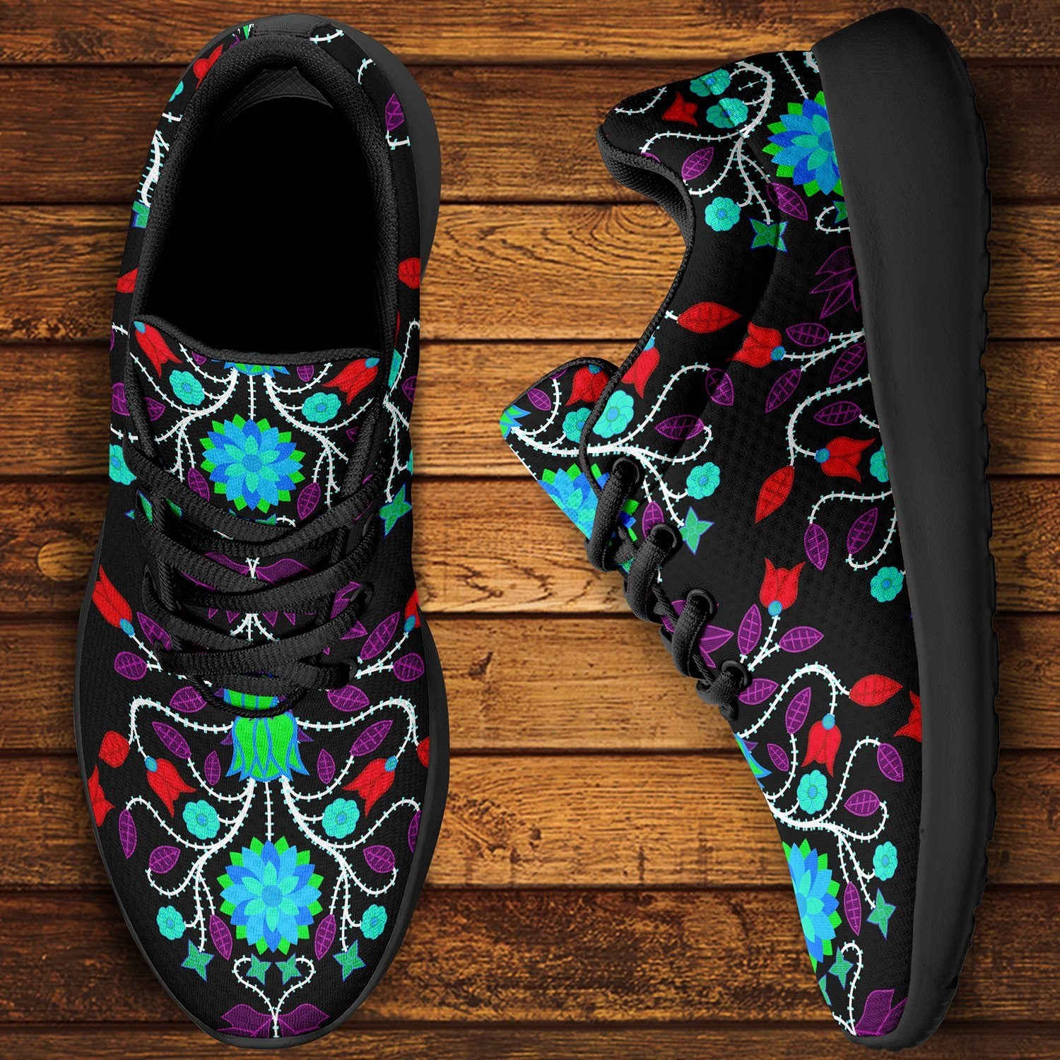 Floral Beadwork Four Clans Winter Ikkaayi Sport Sneakers 49 Dzine