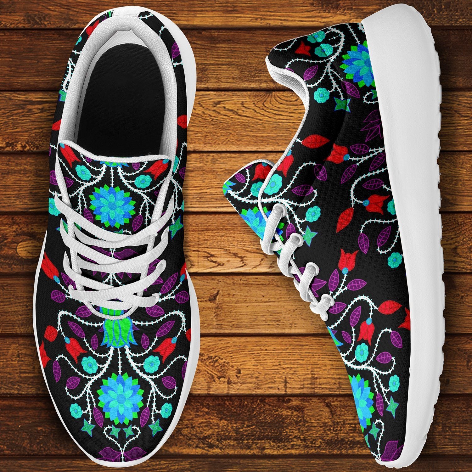Floral Beadwork Four Clans Winter Ikkaayi Sport Sneakers 49 Dzine