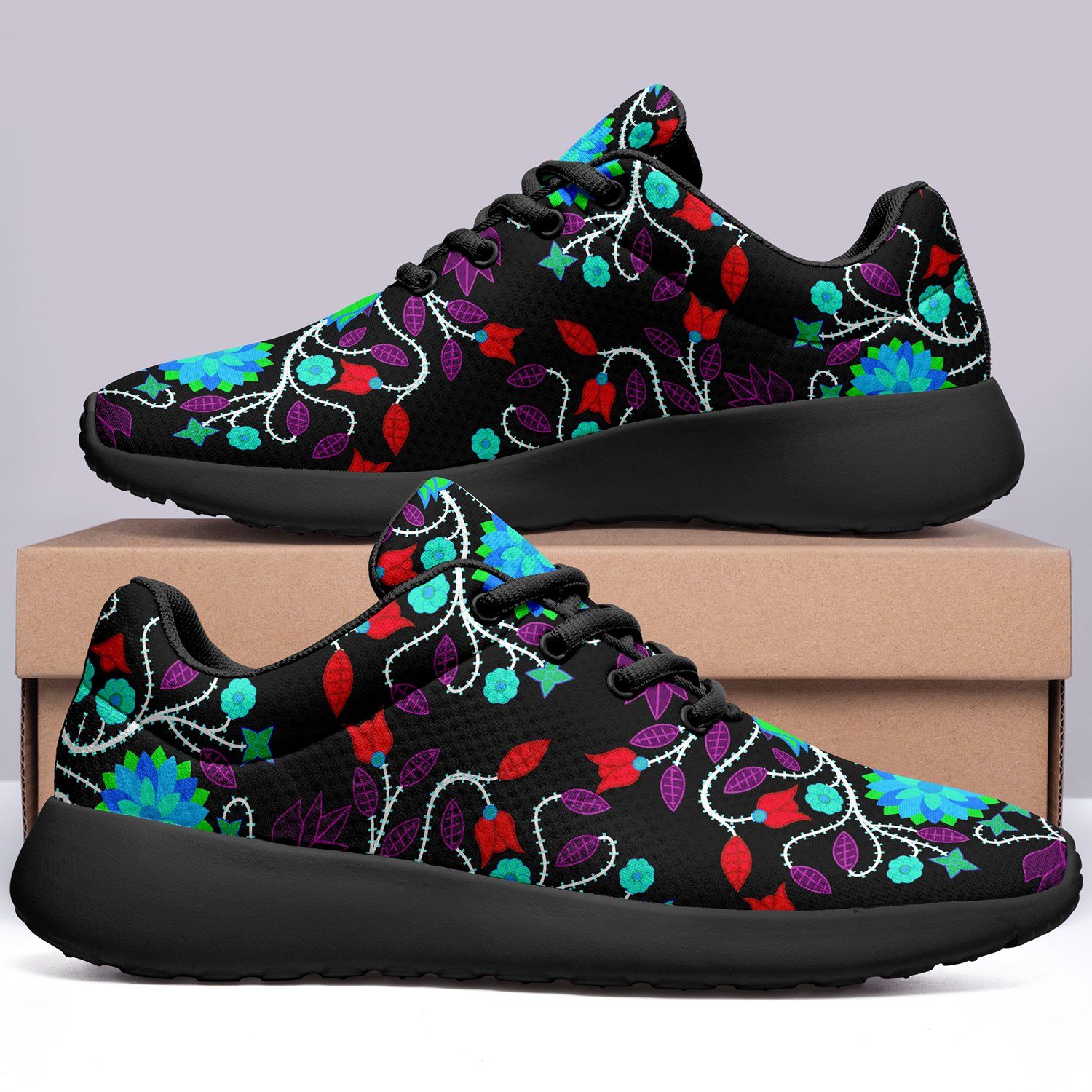 Floral Beadwork Four Clans Winter Ikkaayi Sport Sneakers 49 Dzine