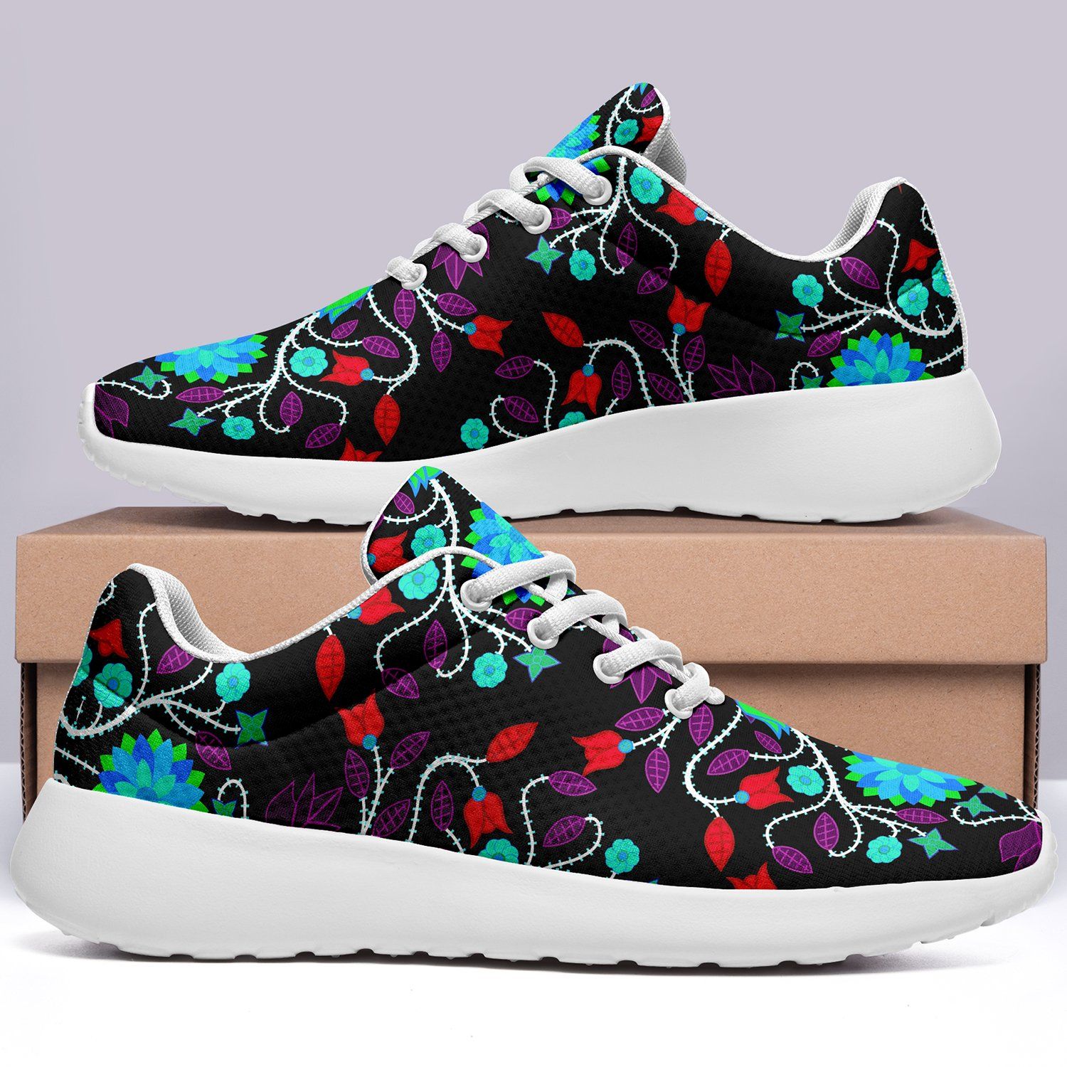 Floral Beadwork Four Clans Winter Ikkaayi Sport Sneakers 49 Dzine