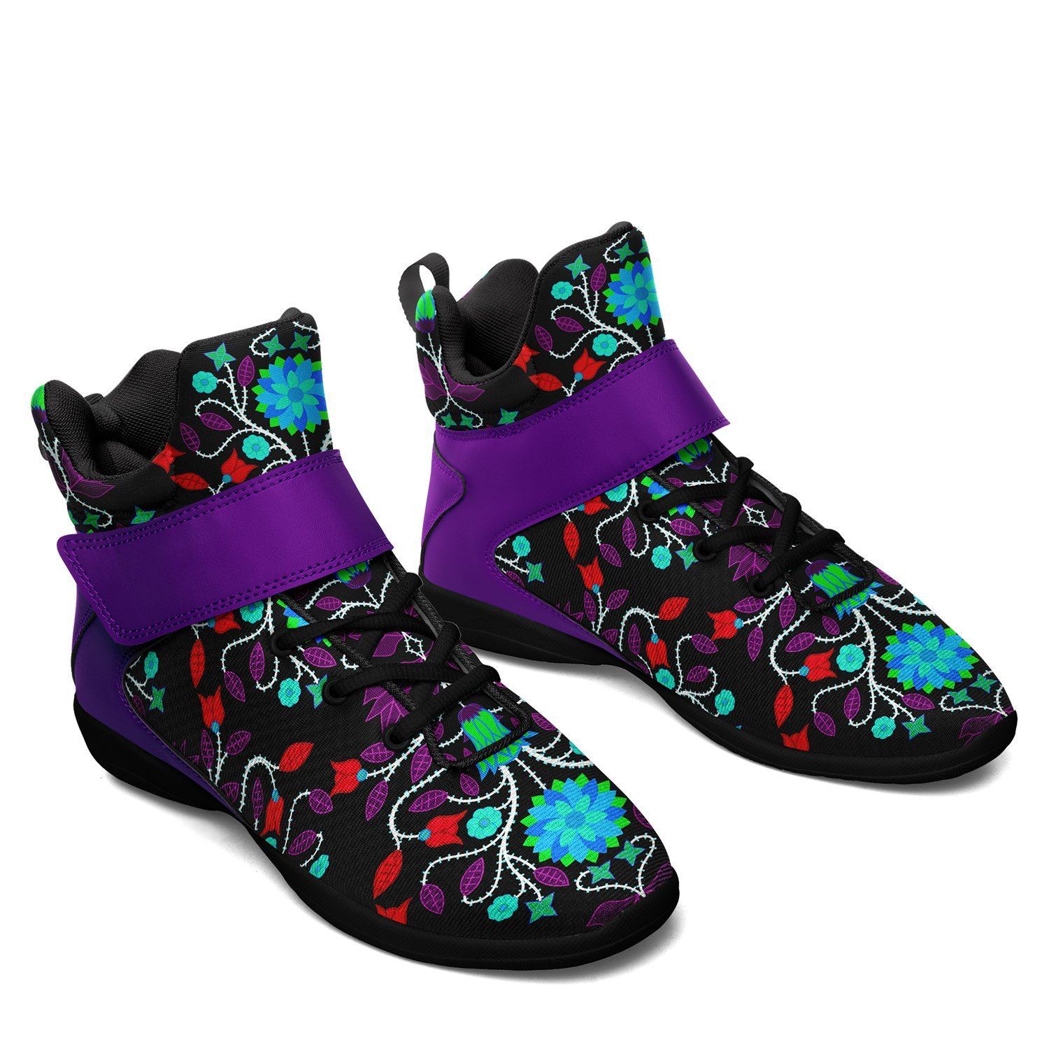 Floral Beadwork Four Clans Winter Ipottaa Basketball / Sport High Top Shoes - Black Sole 49 Dzine