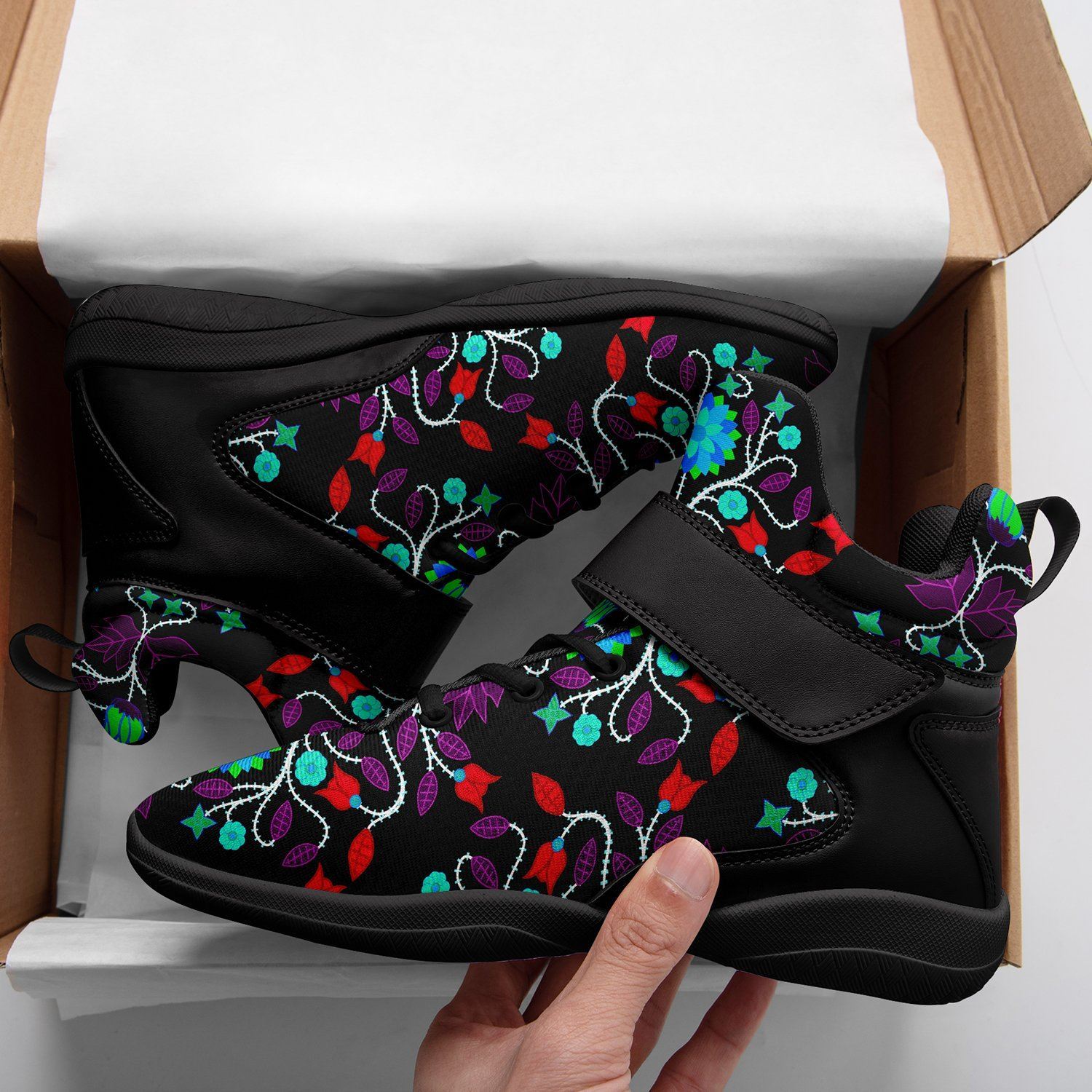 Floral Beadwork Four Clans Winter Kid's Ipottaa Basketball / Sport High Top Shoes 49 Dzine