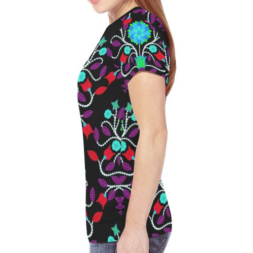 Floral Beadwork Four Clans Winter New All Over Print T-shirt for Women (Model T45) New All Over Print T-shirt for Women (T45) e-joyer