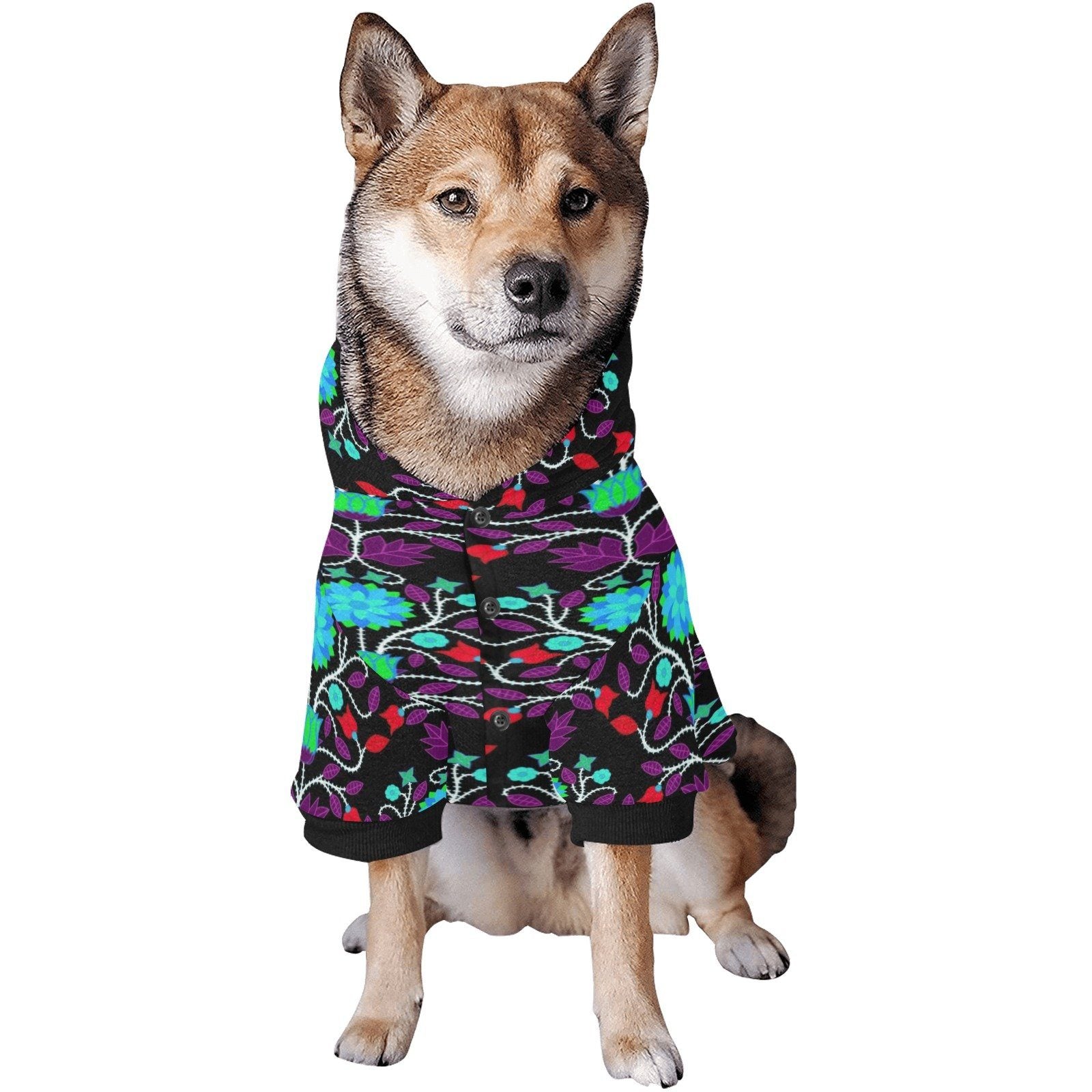 Floral Beadwork Four Clans Winter Pet Dog Hoodie Pet Dog Hoodie e-joyer