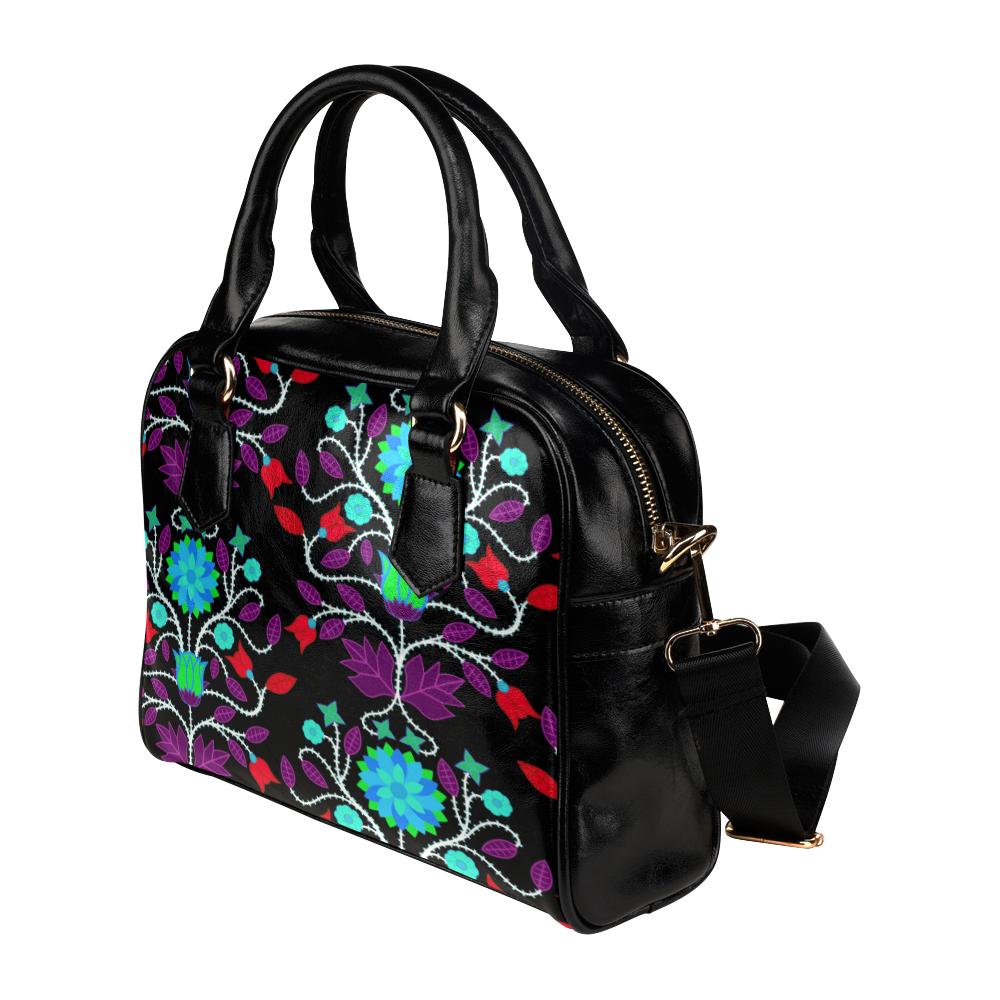 Floral Beadwork Four Clans Winter Shoulder Handbag (Model 1634) Shoulder Handbags (1634) e-joyer