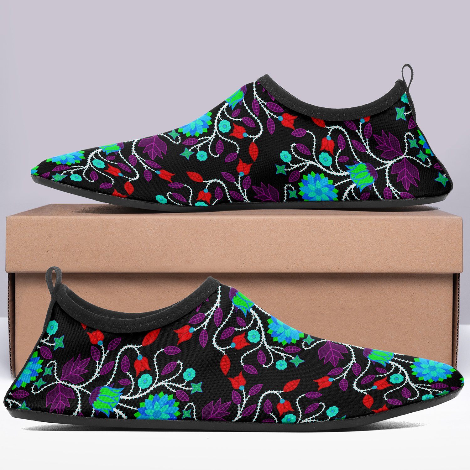 Floral Beadwork Four Clans Winter Sockamoccs Slip On Shoes 49 Dzine