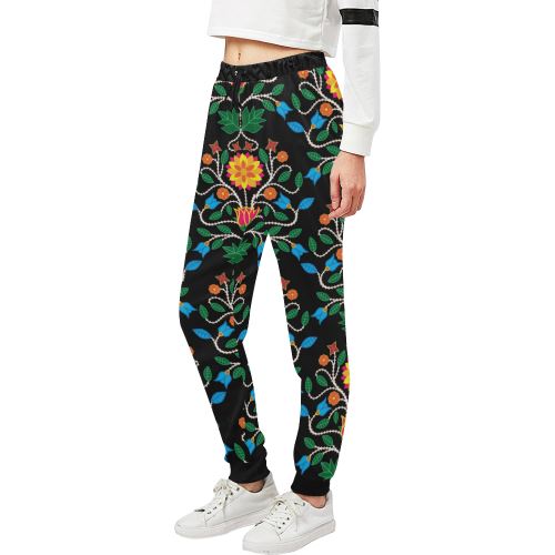 Floral Beadwork Four Clans Women's All Over Print Sweatpants (Model L11) Women's All Over Print Sweatpants (L11) e-joyer