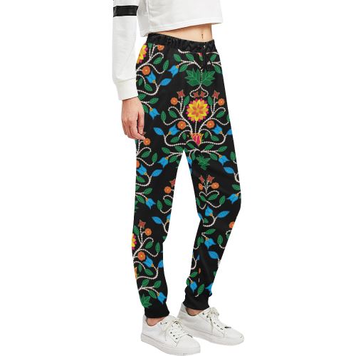 Floral Beadwork Four Clans Women's All Over Print Sweatpants (Model L11) Women's All Over Print Sweatpants (L11) e-joyer