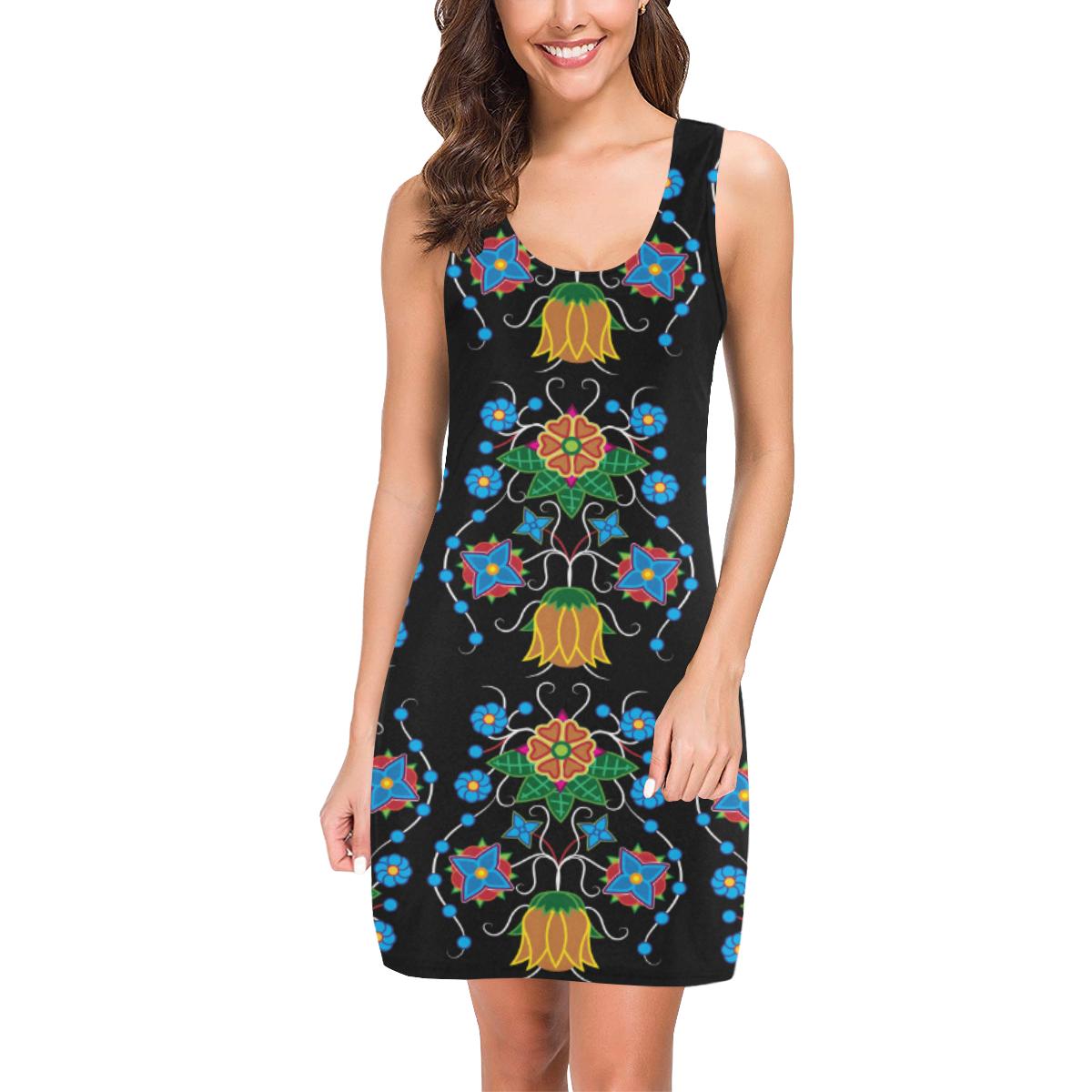 Floral Beadwork Four Mothers IkstsÃmiwa Vest Dress (Model D06) Medea Vest Dress (D06) e-joyer