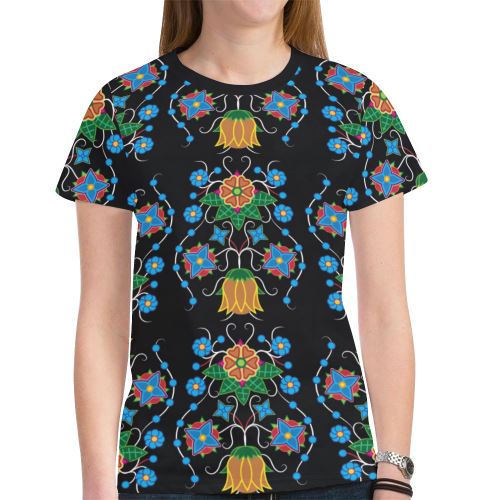 Floral Beadwork Four Mothers New All Over Print T-shirt for Women (Model T45) New All Over Print T-shirt for Women (T45) e-joyer