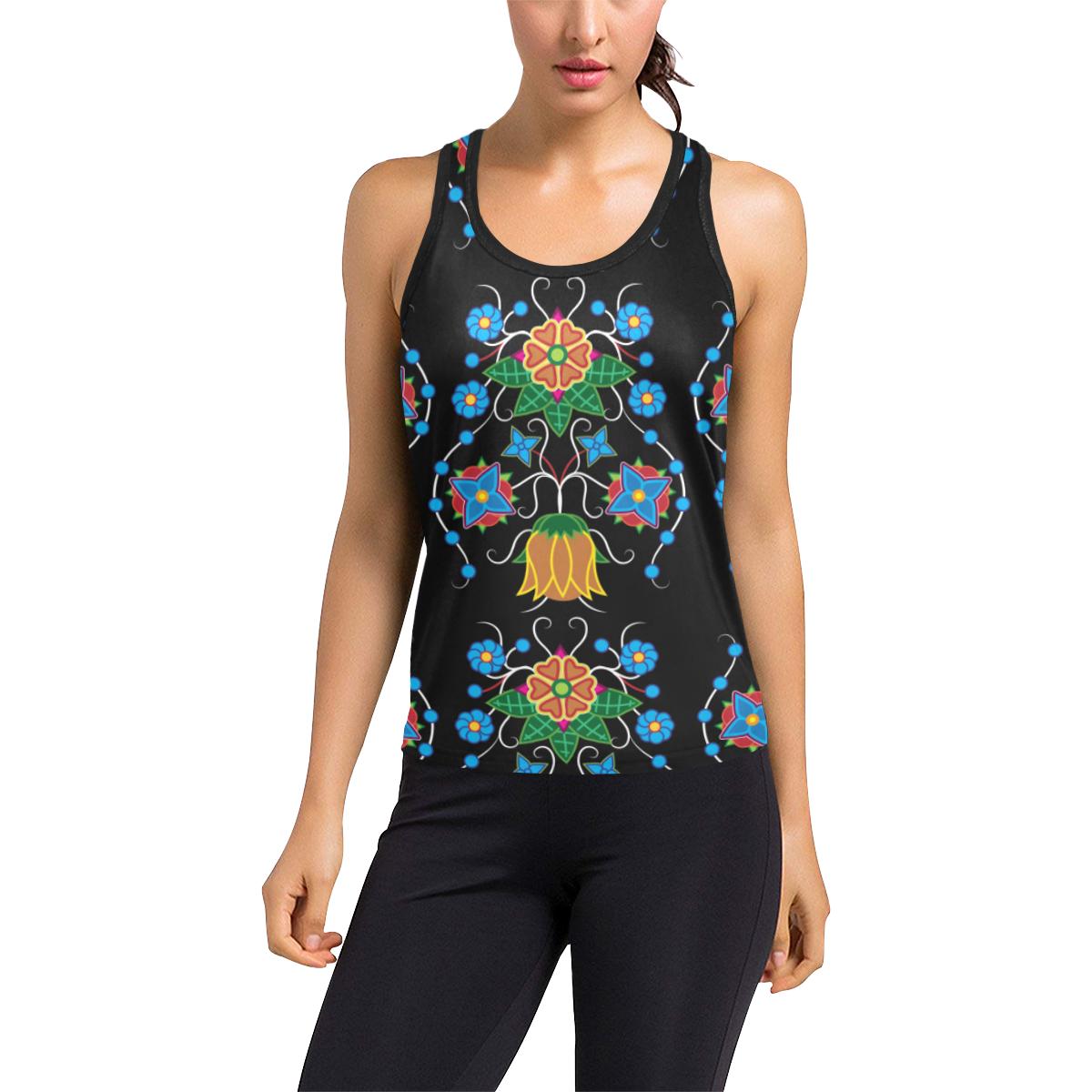 Floral Beadwork Four Mothers Women's Racerback Tank Top (Model T60) Racerback Tank Top (T60) e-joyer